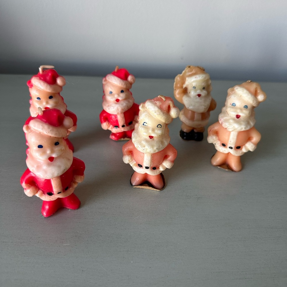 Vintage gurley Santa Claus candle lot